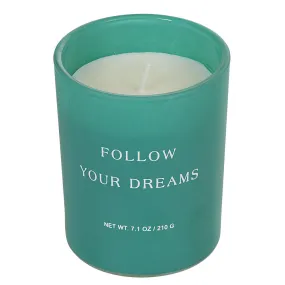 Bougie parfumée à message dans verre bleu senteur monoï