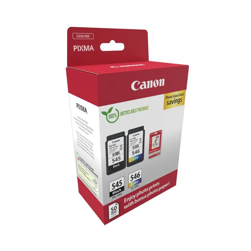 Canon PG-545/CL-546 - Pack de 2 - noir, couleur (cyan, magenta, jaune) - cartouche d'encre originale