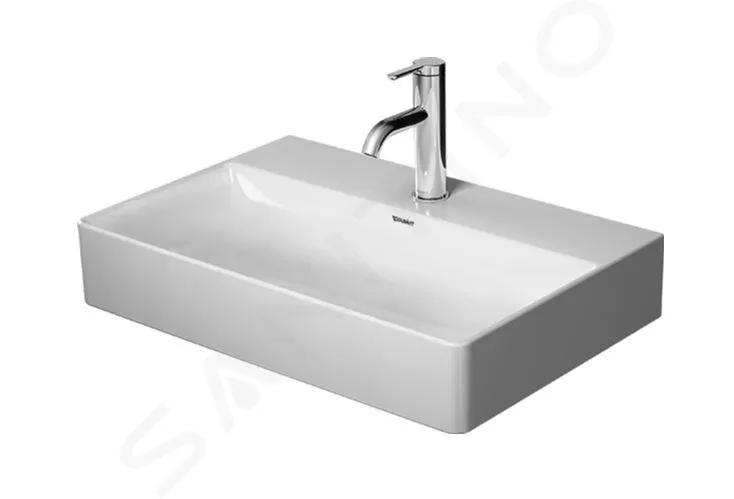 Duravit DuraSquare - Meuble-lavabo Compact 60x40 cm, avec un trou pour robinet, DuraCeram, blanc alpin 2356600071