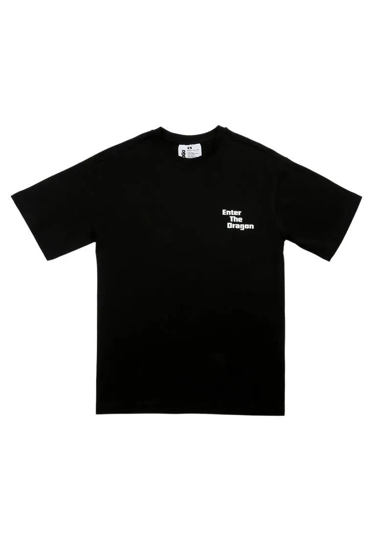 Homme Vegan Noir T-Shirt - Warner Bros Enter the Dragon Motif