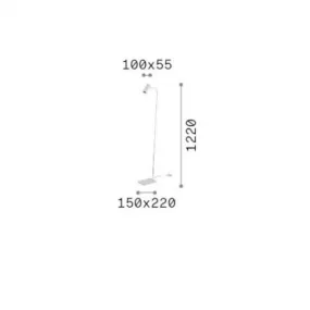 Ideal Lux - Ginger PT1 - Lampadaire avec diffuseur orientable en métal