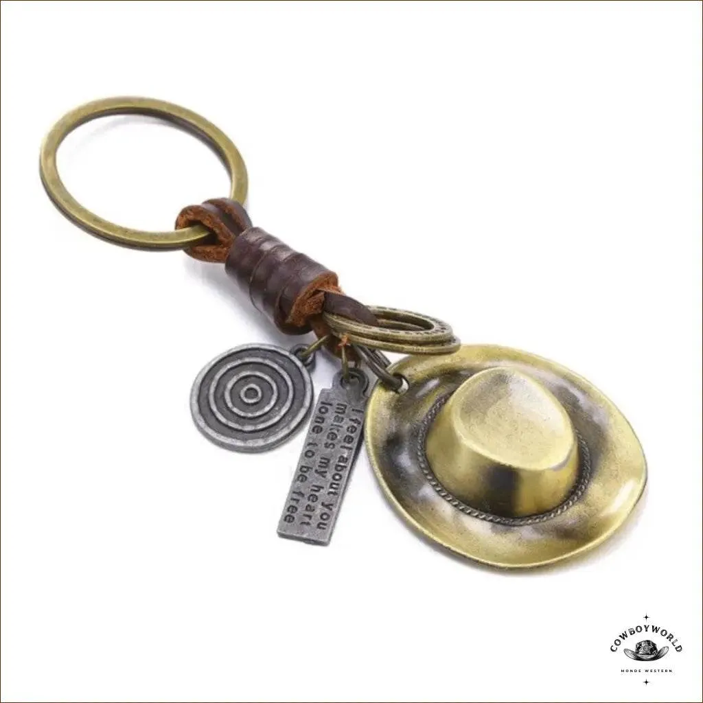 Porte-Clef Western Chapeau de Cowboy Rétro