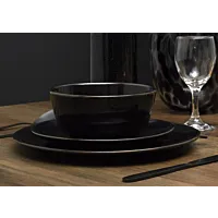 SALADIER En céramique - Noir / Doré