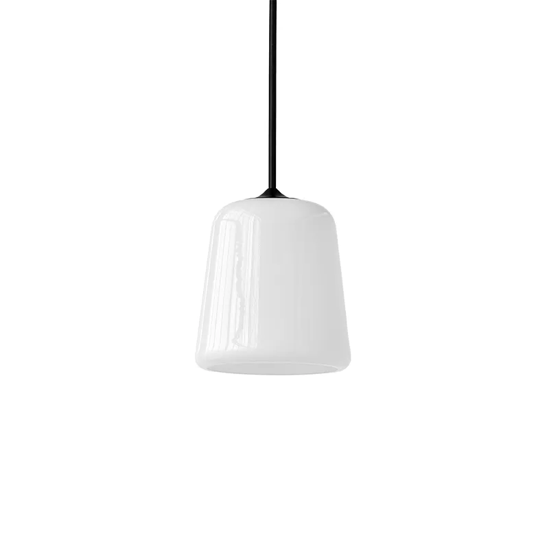 Suspension     MATERIAL Verre opalin blanc / Cordon noir           NEW WORKS